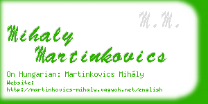 mihaly martinkovics business card
